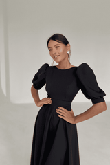 Backless high waist midi dress