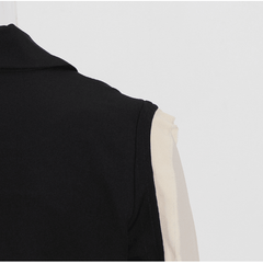 Square buckle belt waist jacket