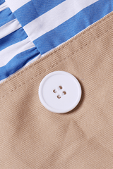 Striped stitching khaki belted waist long trench coat