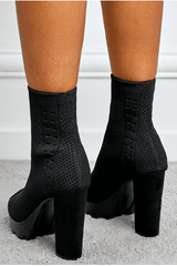 Thick Heel Fish Mouth Short Boots