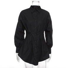 Sexy V Neck Long Shirts Female Ladies Long Sleeve Shirt Beach Dresses Elegant Sexy Party Blouse