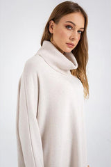 Turtle Neck Loose Long Sleeve Button Pullover Sweater