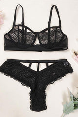 Corset Hollow Bra + High Waist Panties