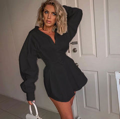 Sexy V Neck Long Shirts Female Ladies Long Sleeve Shirt Beach Dresses Elegant Sexy Party Blouse