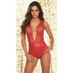 transparent red bodysuit