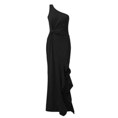 High Split Maxi Dresses Sexy One Shoulder Ruffles Long Dress Wedding Elegant Off Shoulder Evening Party Dresses Hot