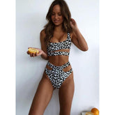 High Waist Hollow Out Leopard Print