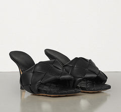 Black Woven Mule Sandals