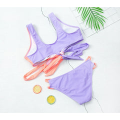 Crisscross lace bikini