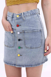 High Waist A-Line Mini Skirt