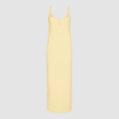 Neon Lining Beige Jersey Dress