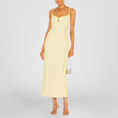 Neon Lining Beige Jersey Dress