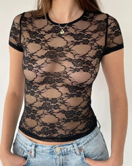 Trillium Sisters Mesh Lace Top
