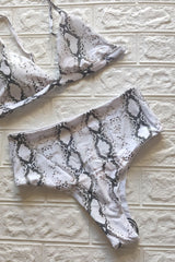 Snake Print High Waist  Bikini