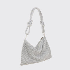 Silver Rhinestones Evening Clutch Bag