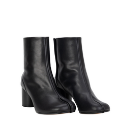 Black Split-Toe Tabi Ankle Boots