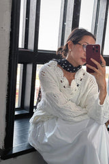 Embroidery White Sweater