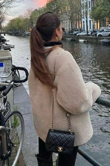 Artificial Fur Round Neck Coat