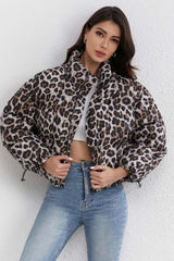 Loose Short Leopard Cotton Coat