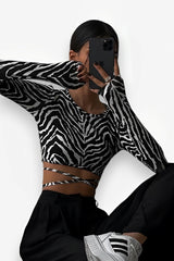 Zebra print backless top