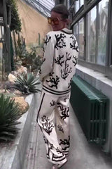 Chic Printed Two-Piece Set