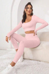 Threaded seamless yoga suit