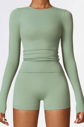 Brushed long-sleeved yoga suit