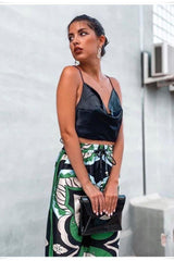 Bermuda print long loose pants