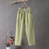 【Cotton And Linen】Solid Color Casual Trousers