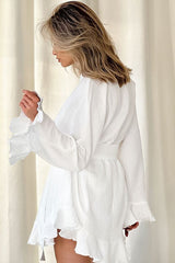 Crepe cotton shirt pajama dress
