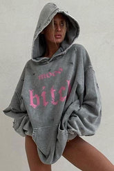 Washed printed hoodie