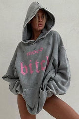 Washed printed hoodie