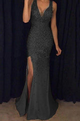 long evening dress with slit