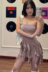 Tube Top Tight Lace Tassel Hip Dress