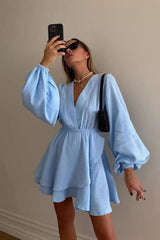 Solid Color Loose Mini Skirt