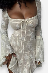 Long Sleeve Lace Slim Dress