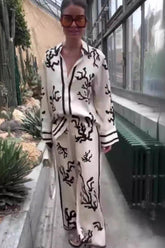 Chic Printed Two-Piece Set