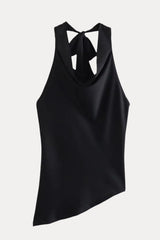 Halter neck top + tassel skirt suit