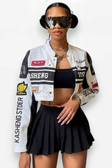 American short retro Motorcycle Jacket Women's