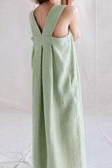 Square Neck Sleeveless Loose Long Dress