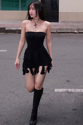 Tube Top Tight Lace Tassel Hip Dress