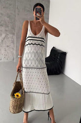 Striped Knitted Midi Dress