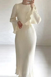 Trumpet sleeved slim long dress