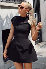 Street style mini slim dress