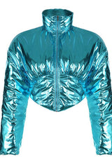 motorcycle style zipper lapel jacket