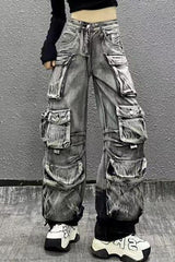 Washed Gradient Paratrooper Jeans
