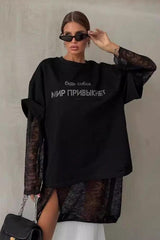 Street style sweatshirt Loose dress