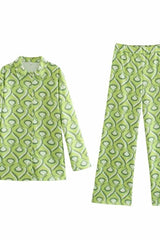 Casual geometric printed suit