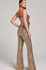 Chain Belt Sequin jumpsuit