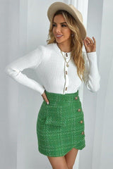 tweed hip skirt